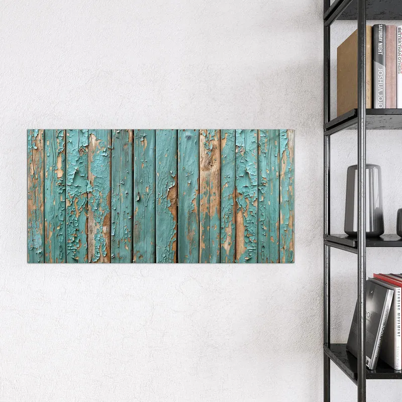 Glas Magnettafel - Türkise Farbe auf Holz
