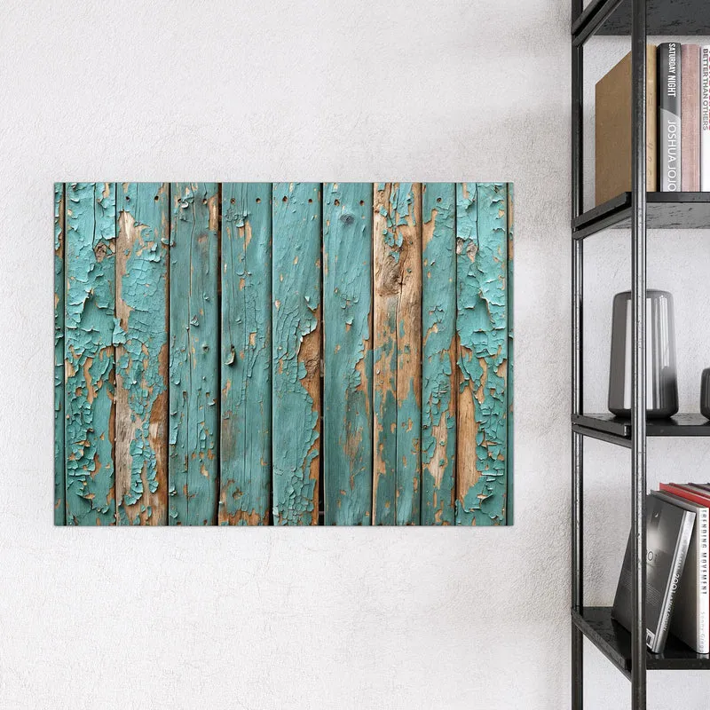 Glas Magnettafel - Türkise Farbe auf Holz
