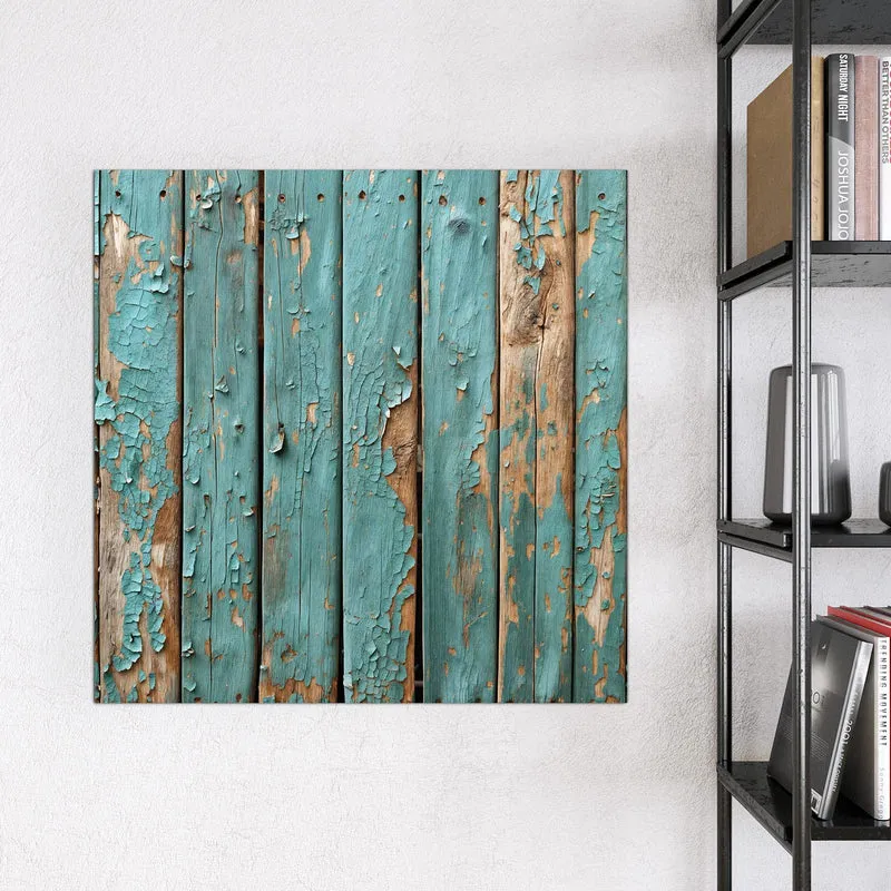 Glas Magnettafel - Türkise Farbe auf Holz
