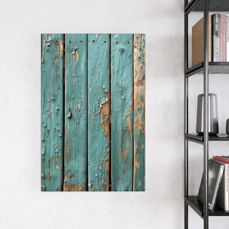 Glas Magnettafel - Türkise Farbe auf Holz