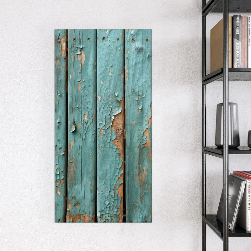 Glas Magnettafel - Türkise Farbe auf Holz