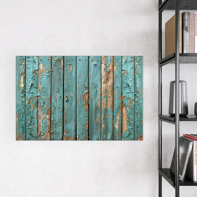 Glas Magnettafel - Türkise Farbe auf Holz