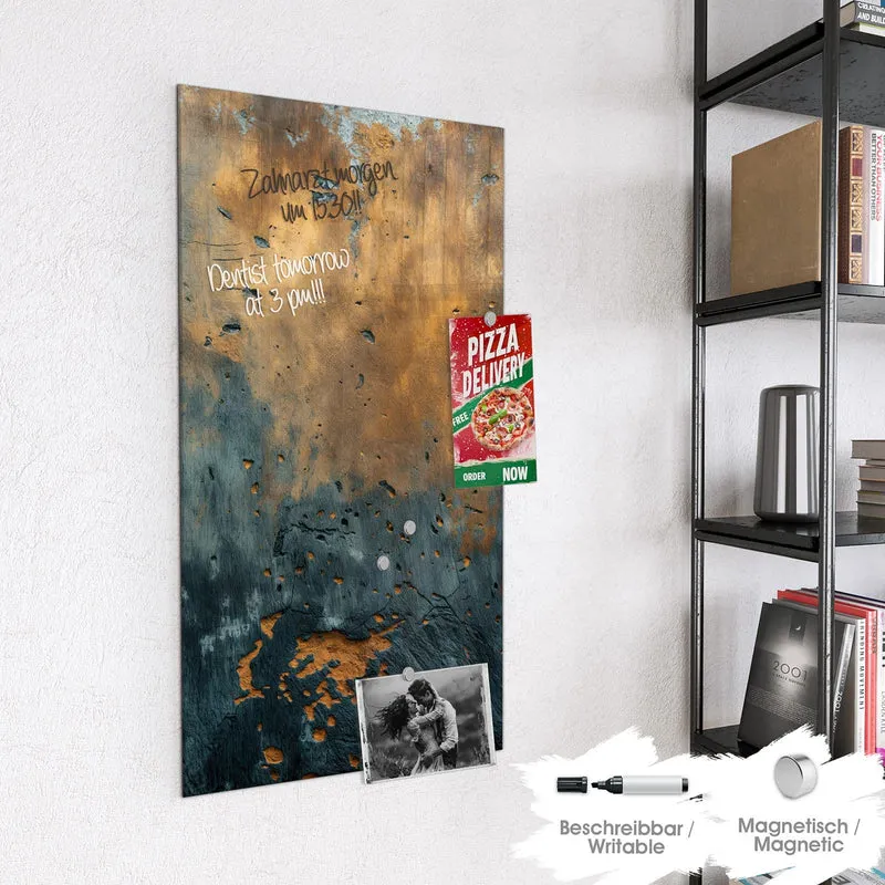 Glas Magnettafel - Rost über Schiefer