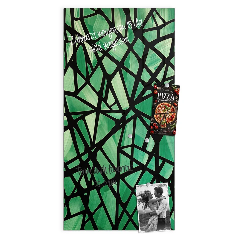 Glas Magnettafel - Glasmosaik in Grün