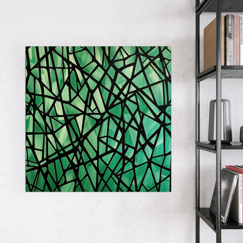 Glas Magnettafel - Glasmosaik in Grün