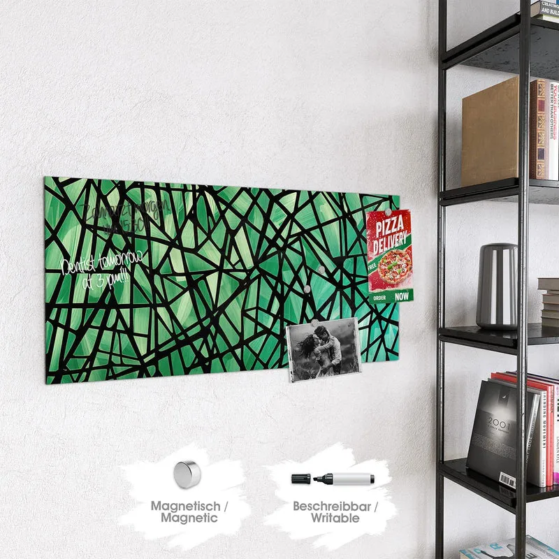 Glas Magnettafel - Glasmosaik in Grün