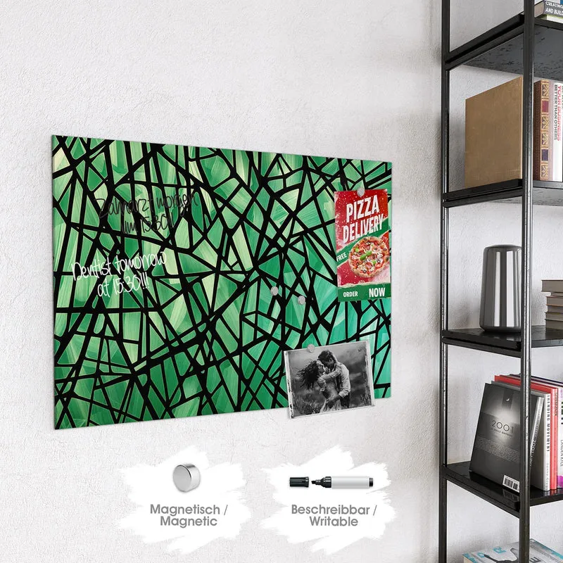 Glas Magnettafel - Glasmosaik in Grün