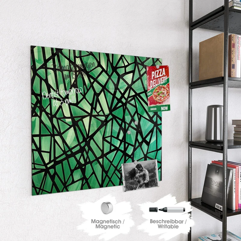 Glas Magnettafel - Glasmosaik in Grün