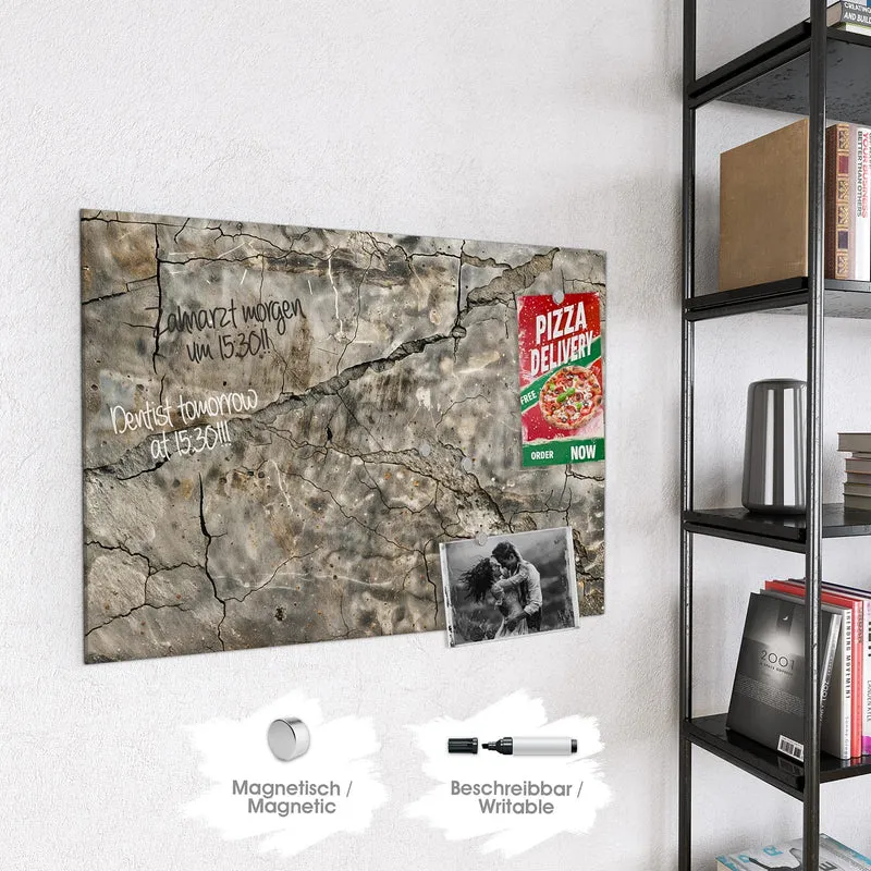 Glas Magnettafel - Tiefe Risse im Stein
