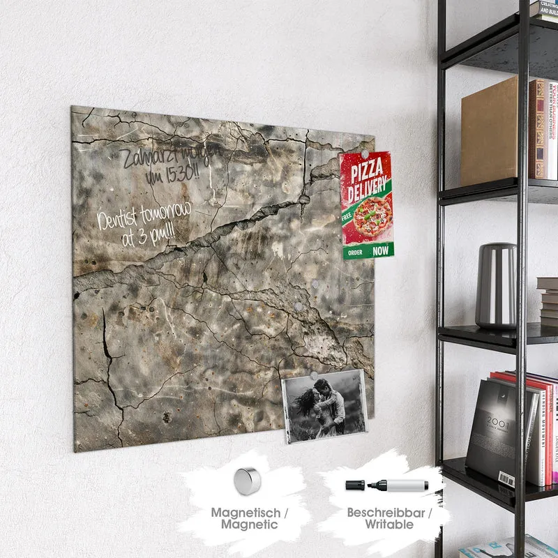 Glas Magnettafel - Tiefe Risse im Stein