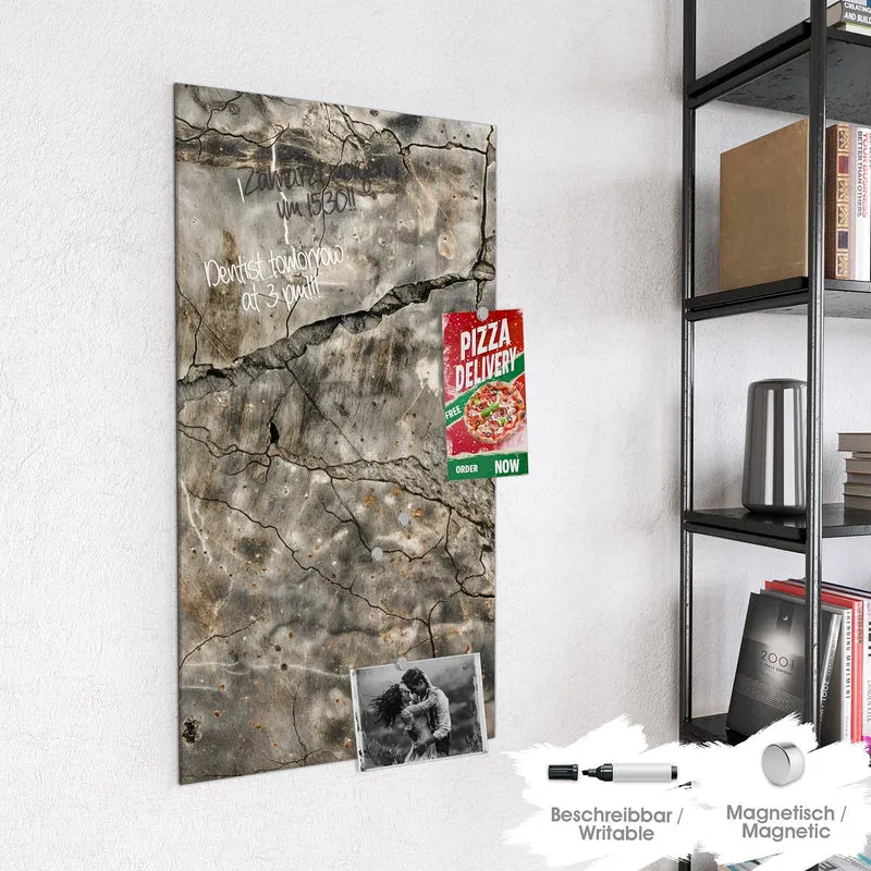 Glas Magnettafel - Tiefe Risse im Stein