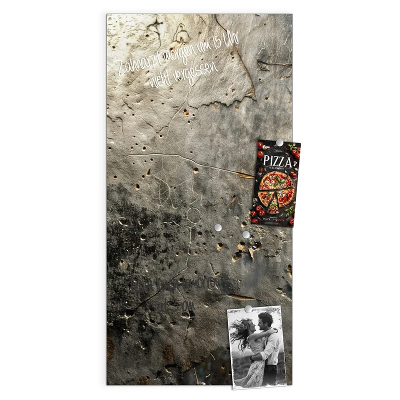Glas Magnettafel - Zerfressenes Metall