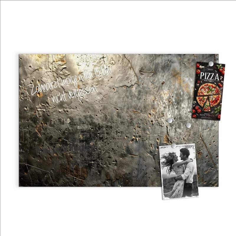 Glas Magnettafel - Zerfressenes Metall