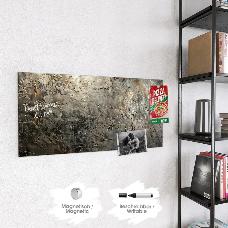 Glas Magnettafel - Zerfressenes Metall