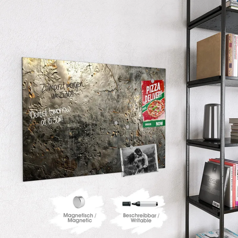 Glas Magnettafel - Zerfressenes Metall
