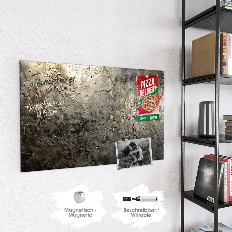 Glas Magnettafel - Zerfressenes Metall