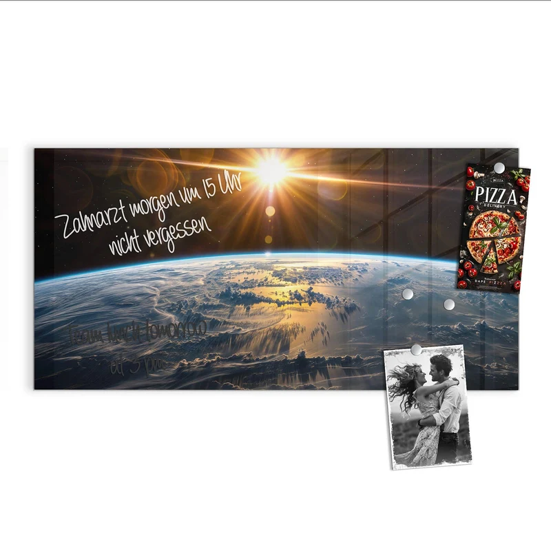 Glas Magnettafel - Goldener Sonnenaufgang
