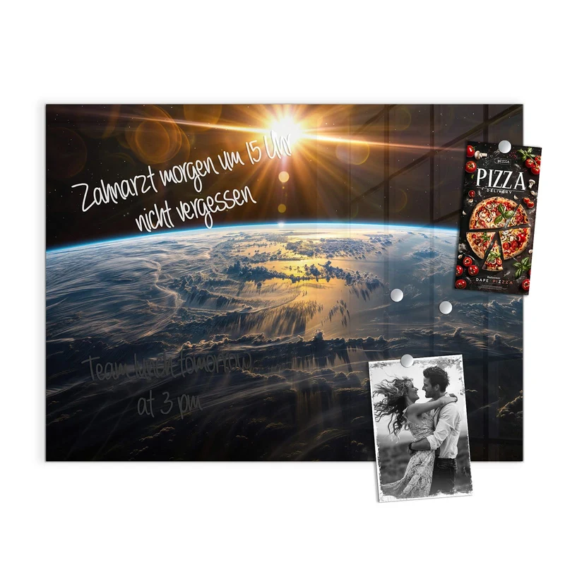 Glas Magnettafel - Goldener Sonnenaufgang