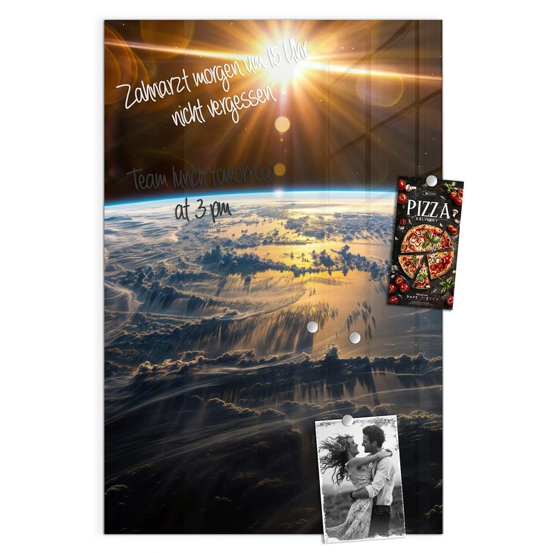 Glas Magnettafel - Goldener Sonnenaufgang