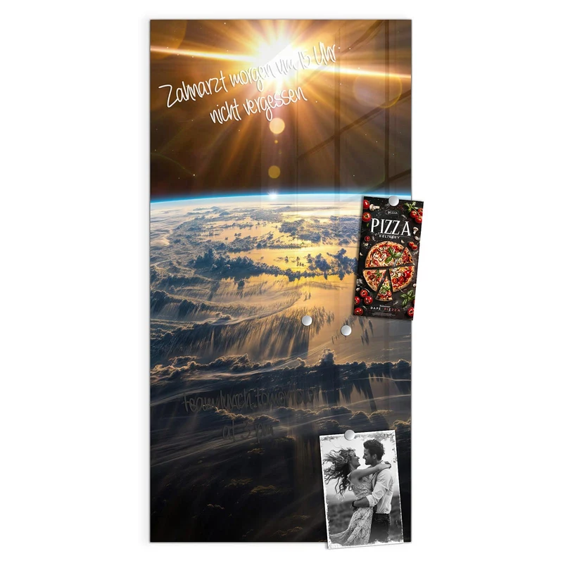 Glas Magnettafel - Goldener Sonnenaufgang