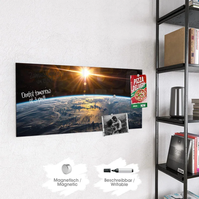 Glas Magnettafel - Goldener Sonnenaufgang