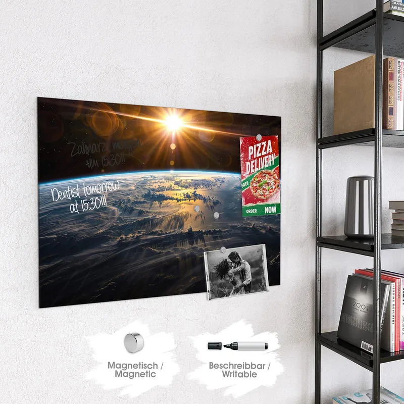 Glas Magnettafel - Goldener Sonnenaufgang