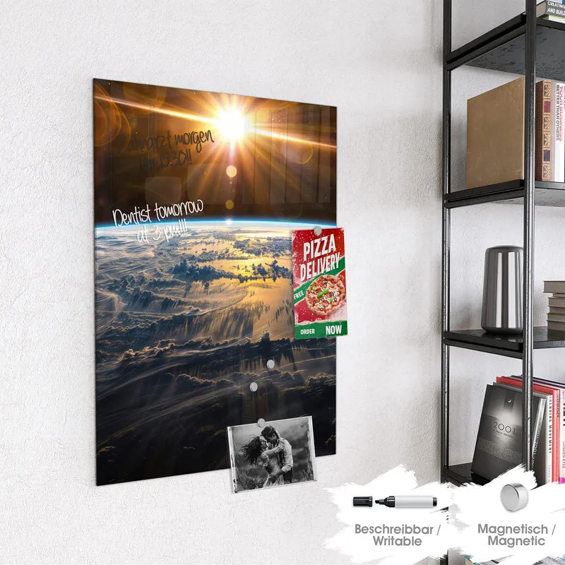Glas Magnettafel - Goldener Sonnenaufgang