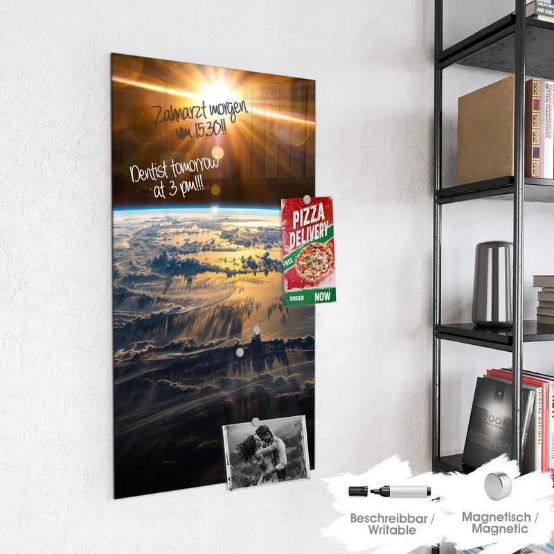Glas Magnettafel - Goldener Sonnenaufgang