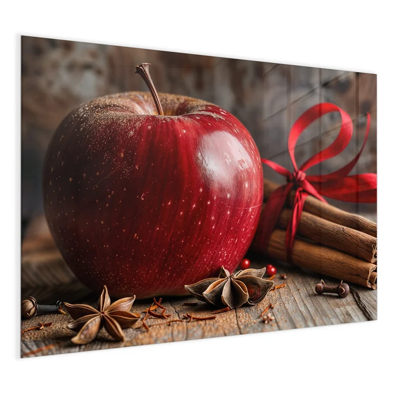 Glas Magnettafel - Zimt und Apfel