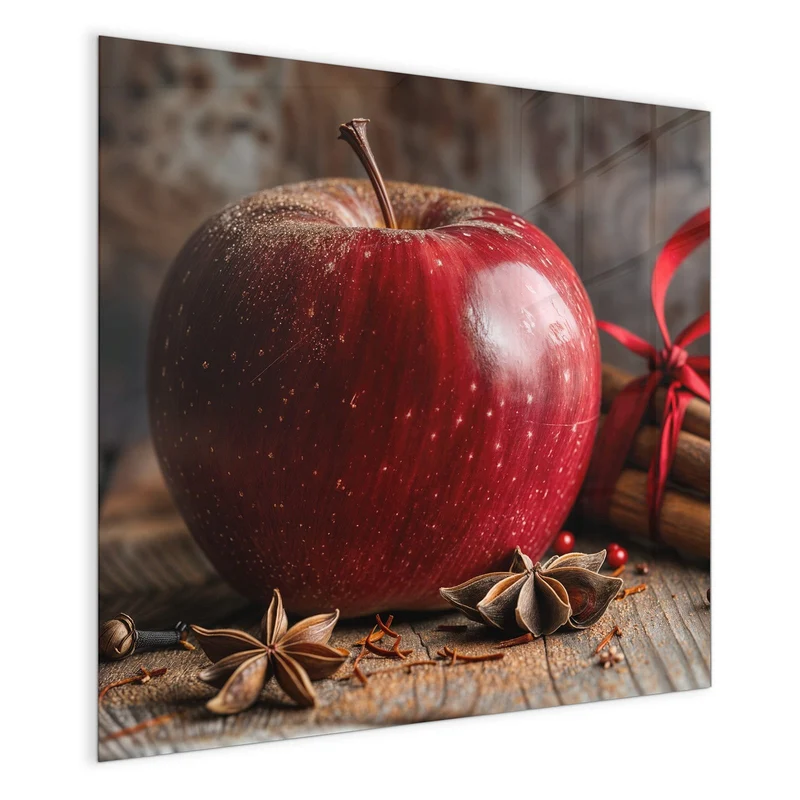 Glas Magnettafel - Zimt und Apfel