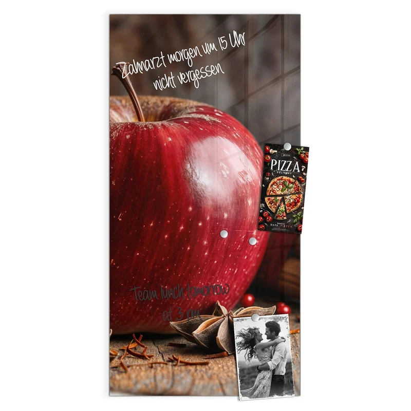 Glas Magnettafel - Zimt und Apfel