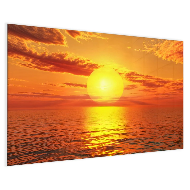 Glas Magnettafel - Sonnenuntergang am Meer