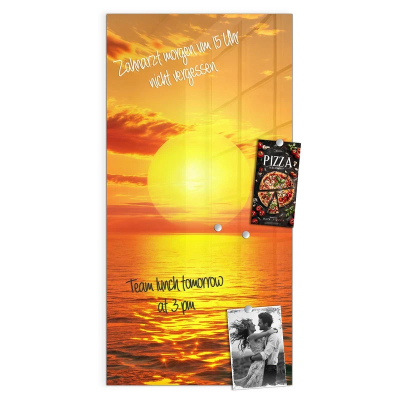 Glas Magnettafel - Sonnenuntergang am Meer
