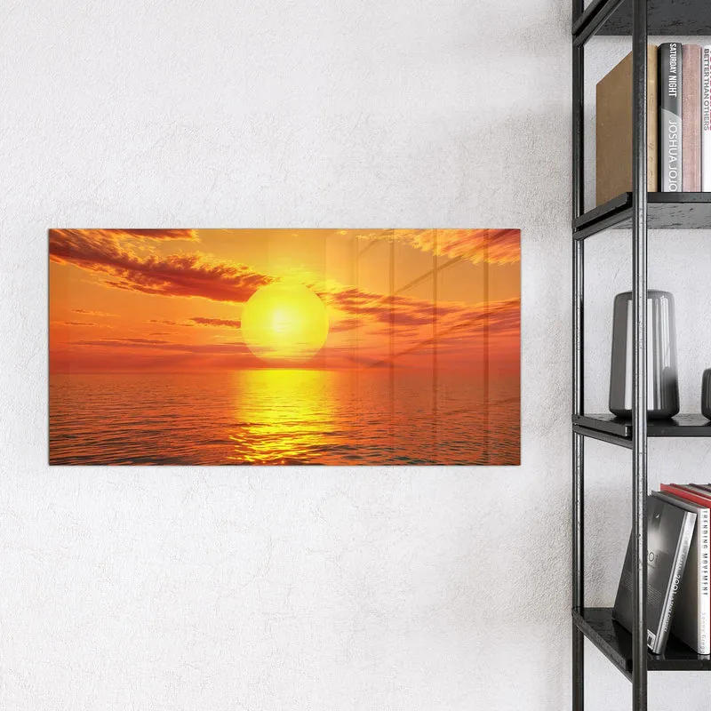 Glas Magnettafel - Sonnenuntergang am Meer