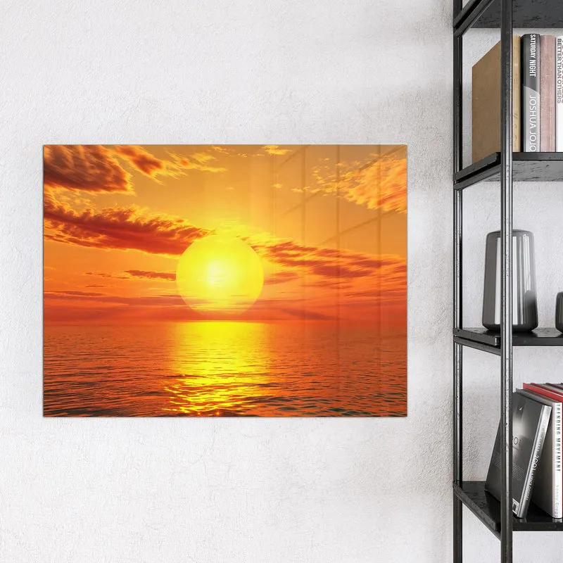 Glas Magnettafel - Sonnenuntergang am Meer
