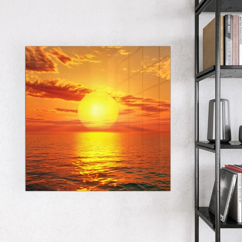 Glas Magnettafel - Sonnenuntergang am Meer