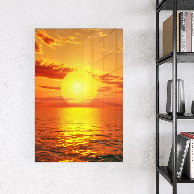 Glas Magnettafel - Sonnenuntergang am Meer