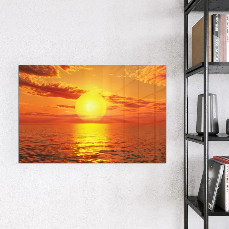 Glas Magnettafel - Sonnenuntergang am Meer