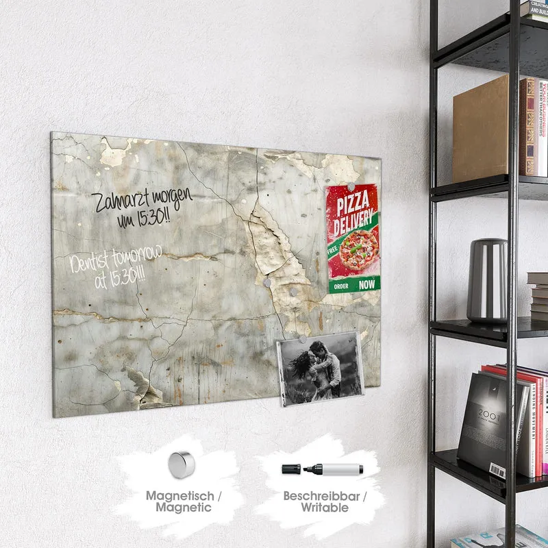 Glas Magnettafel - Abgeplatzter Putz