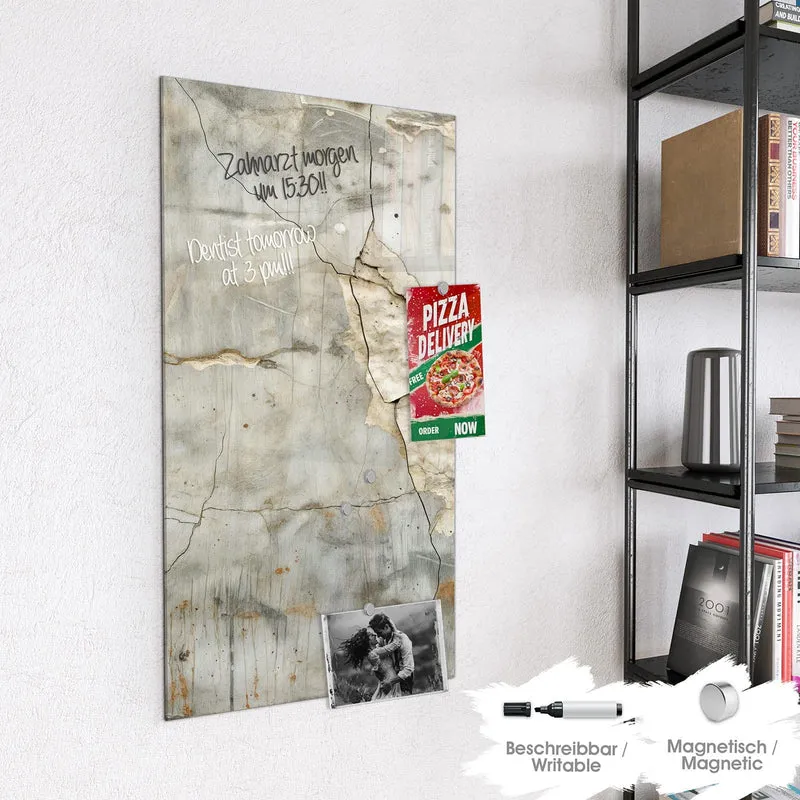 Glas Magnettafel - Abgeplatzter Putz