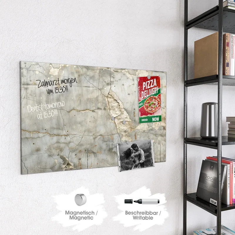Glas Magnettafel - Abgeplatzter Putz
