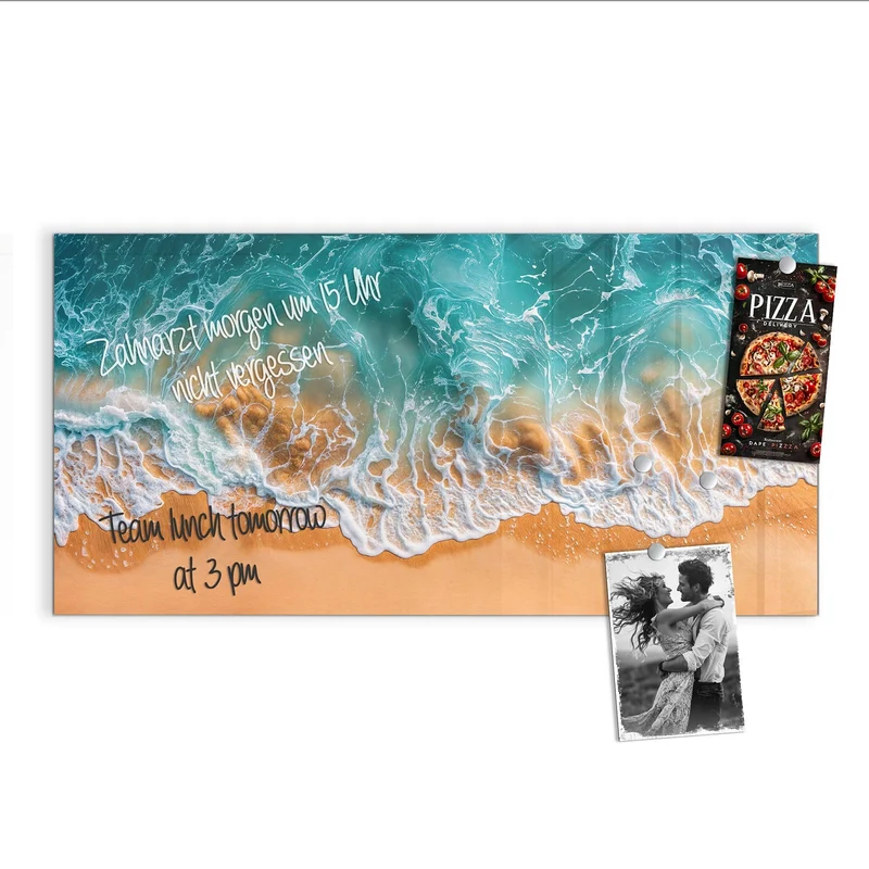 Glas Magnettafel - Meer trifft Sand