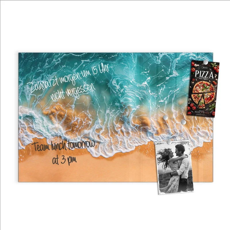 Glas Magnettafel - Meer trifft Sand