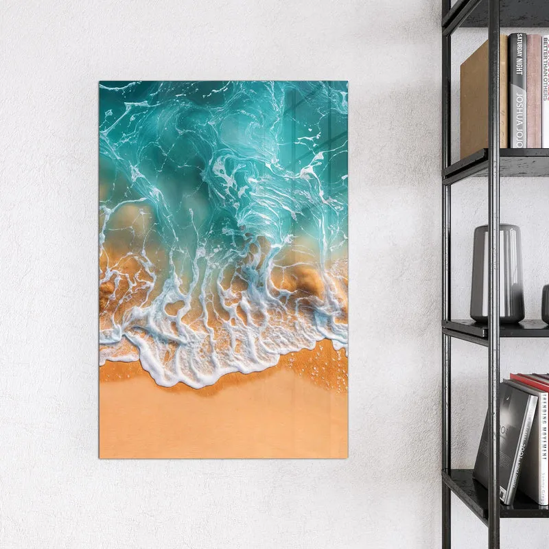 Glas Magnettafel - Meer trifft Sand