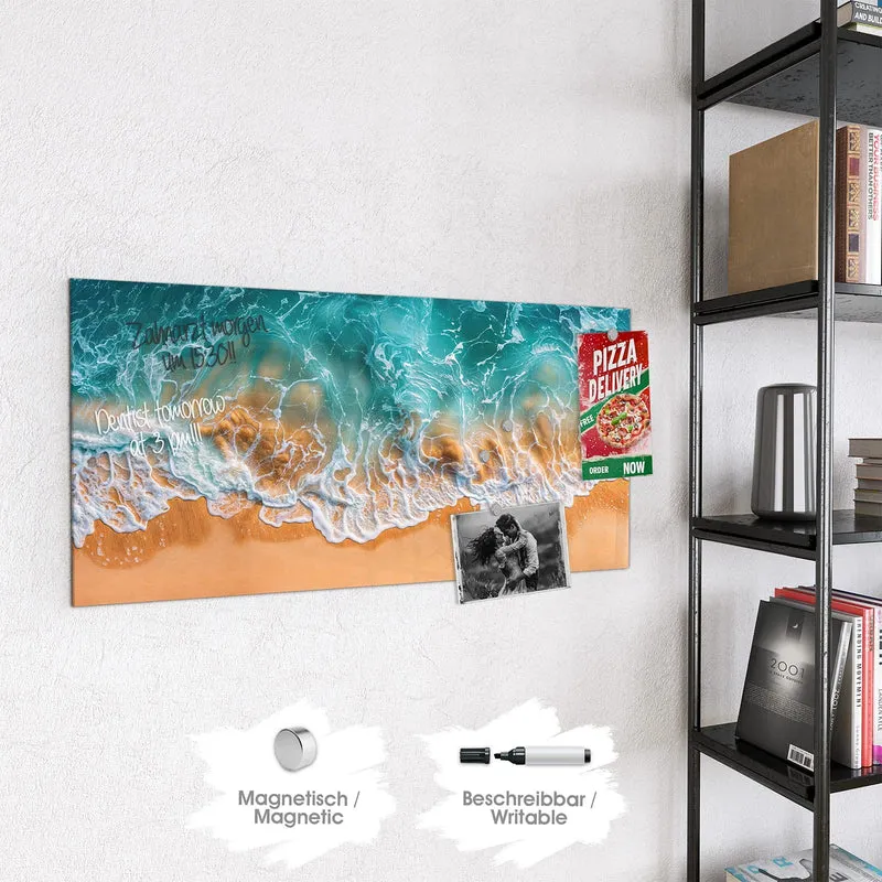 Glas Magnettafel - Meer trifft Sand