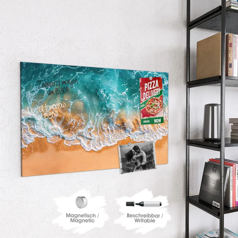 Glas Magnettafel - Meer trifft Sand