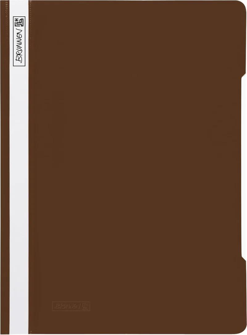 BRUNNEN Schnellhefter A4 - Premium PVC-Folie mit glasklarem Deckblatt (braun)