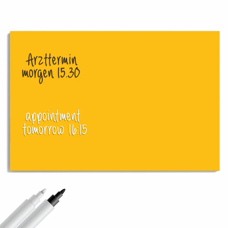 Metall Magnettafel - Bernsteingelb