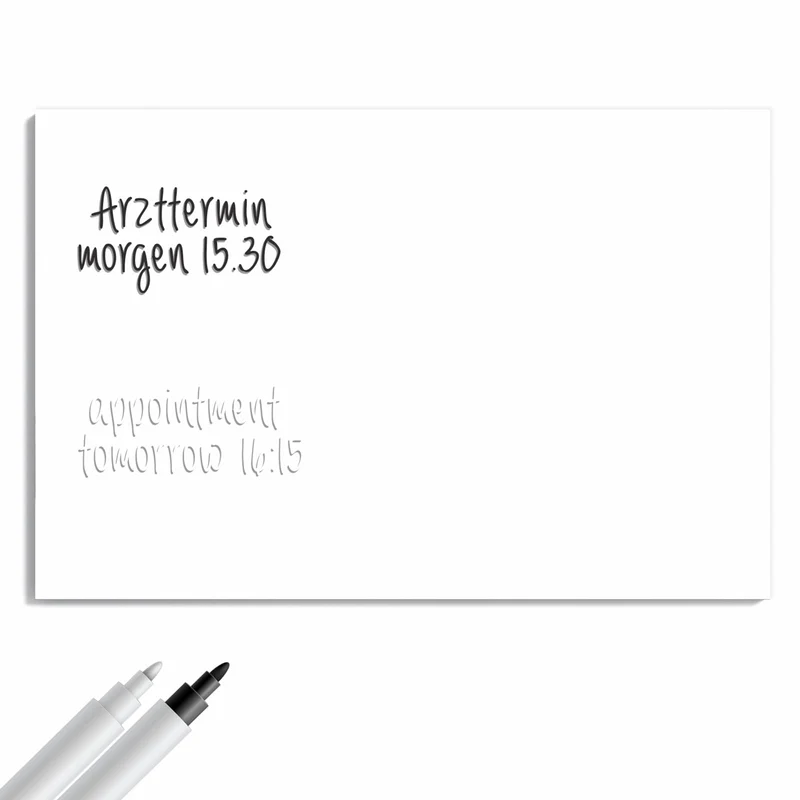 Metall Magnettafel - Weisser Hintergrund