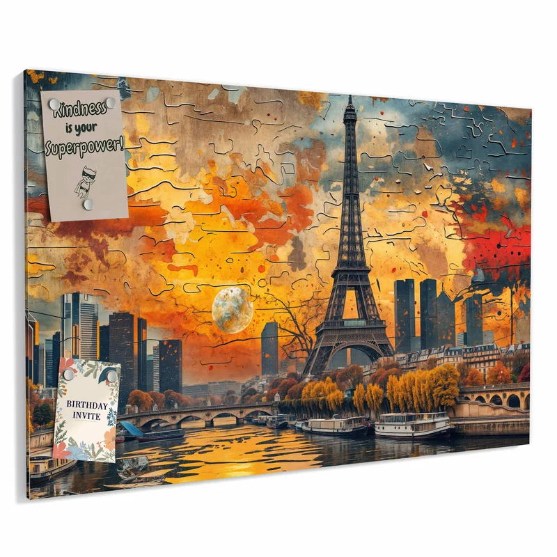Metall Magnettafel - Paris als Collage